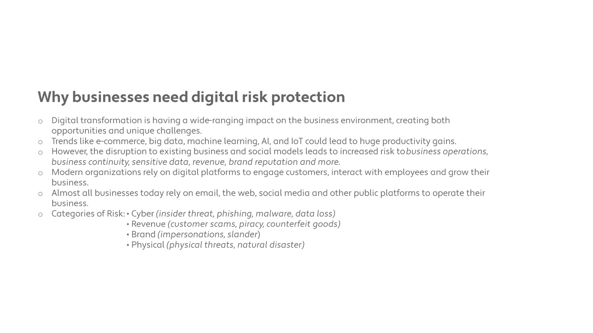DigiGuard for Businesses — risk landscape.