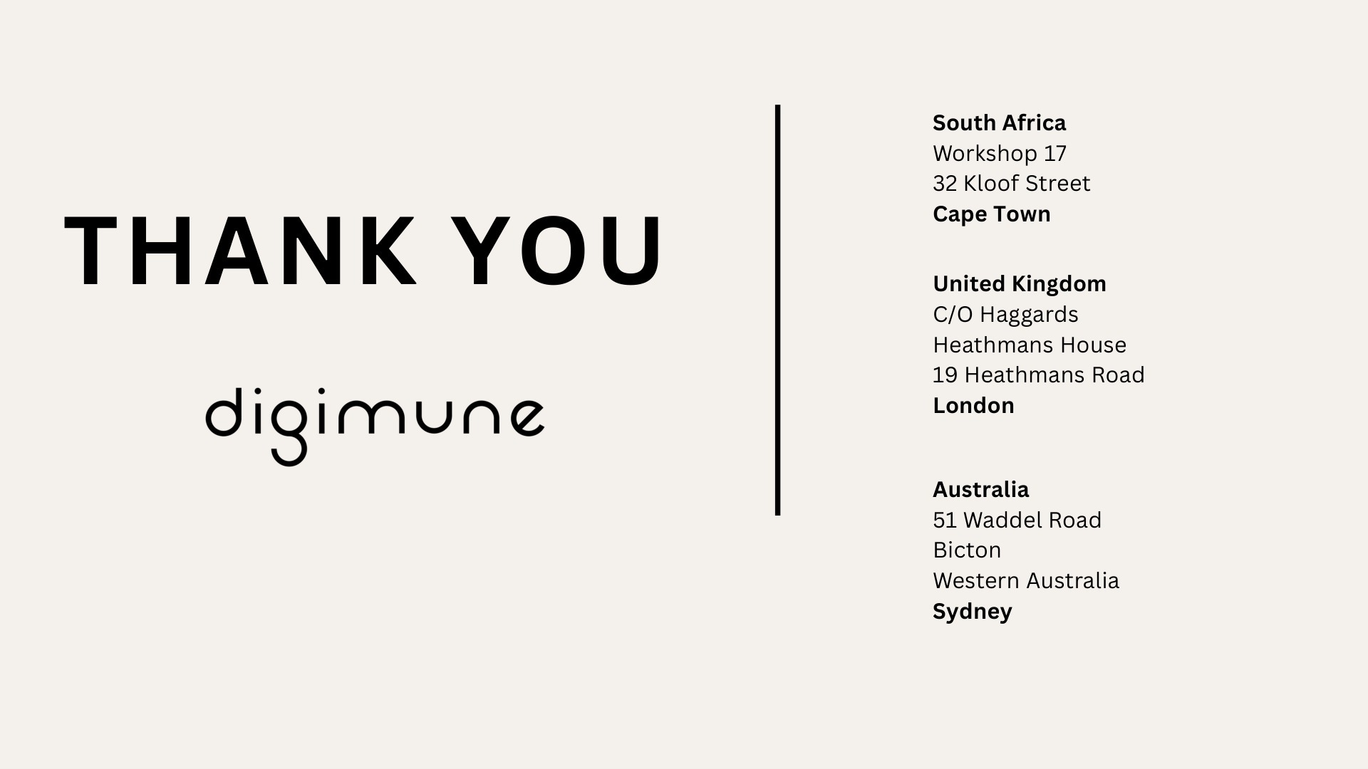 Thank you — Digimune contact details.